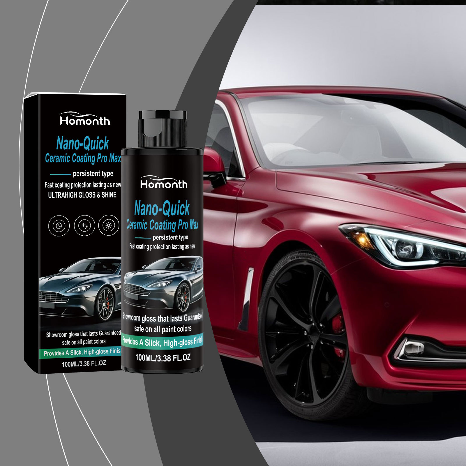Homonth Car Nano Ceramic Coating Agent Convenient Coating Agent for Car Renovation, Polishing, and Daily Maintenance