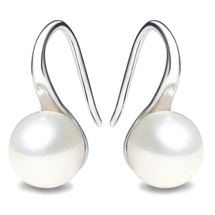 S925 silver earrings pearl spoon earrings female earrings European and American Amazon cross-border factory wholesale one-piece delivery