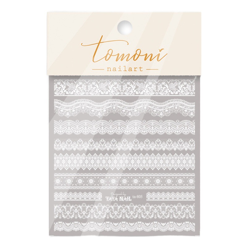 2021 temporada de bodas japonés ins pegatinas de encaje de uñas en blanco y negro nupcial de uñas boda ultrafina con adhesivos de lujo adhesivos