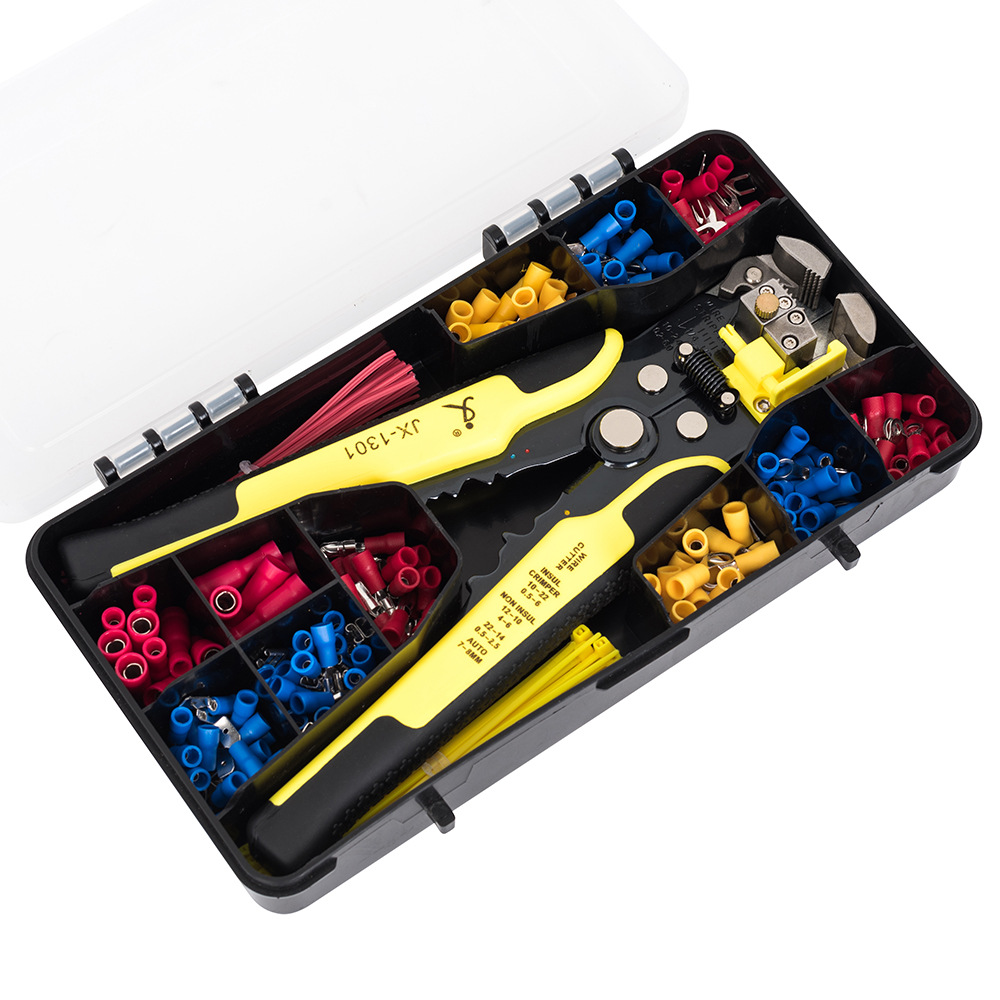 跨境电商 欧式预绝缘端子多功能剥线钳剪线压接钳270端子组合套装