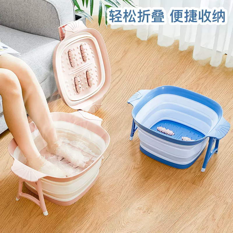 可折叠足浴盆家用洗脚盆便携自助按摩泡脚桶外贸折叠式泡脚盆批发