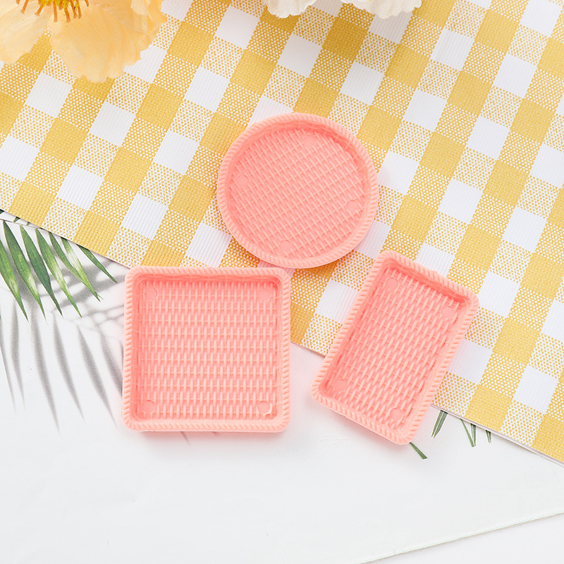 등나무 접시 세트 3-핑크