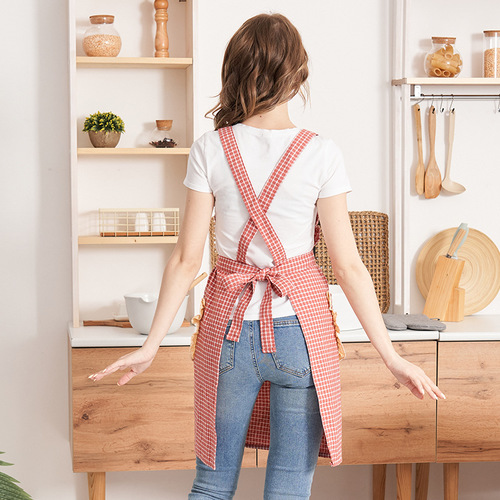 Apron workwear pure cotton kitchen home use 2025 new model popular commercial restaurant dedicated cooking custom menu