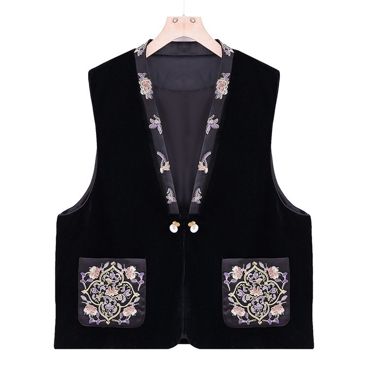 2024秋冬新款中老年女装妈妈装时尚新中式国风外塔马甲坎肩背心