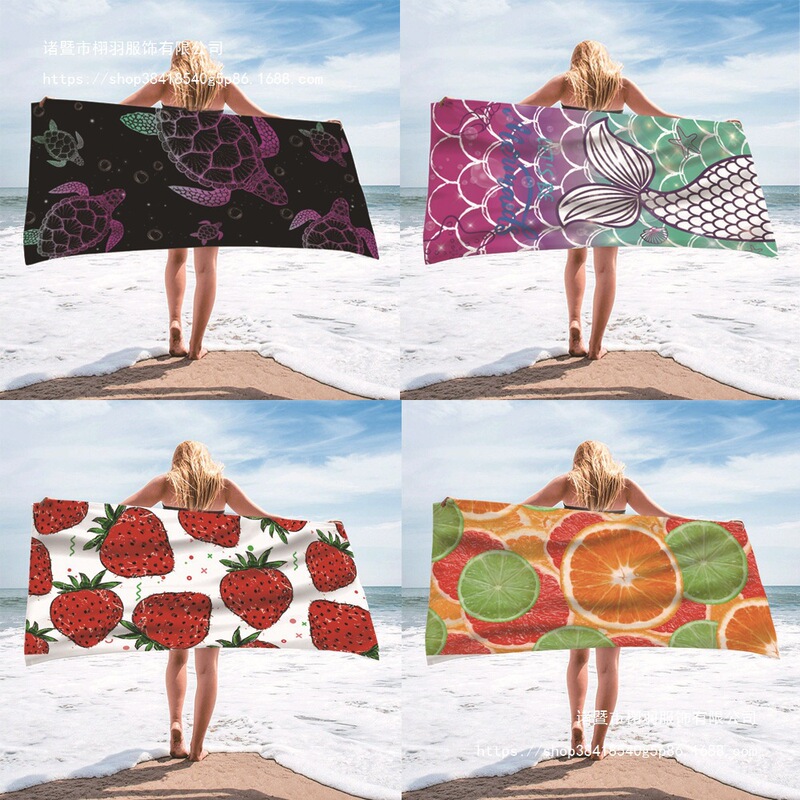 Amazon European and American single-sided fleece beach towel, cross-border printed microfiber beach bath towel, adult bath towel, beach towel Amazon European and American single-sided fleece beach towel, cross-border printed microfiber beach bath towel, adult bath towel, beach towel