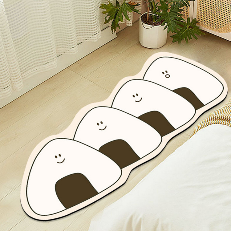 Cartoon pet cute crystal velvet kitchen mat 3D printed carpet floor mat entrance bedroom bedside blanket