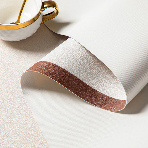 American round table table mat with atmospheric leather large round table mat for tea house waterproof and oil-proof tablecloth