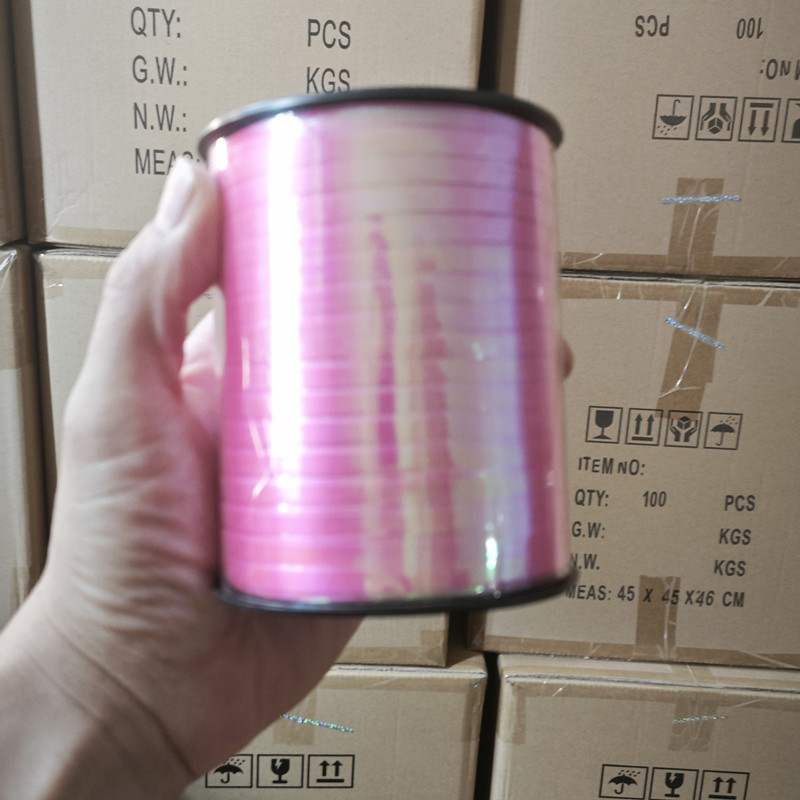 500 yardas de globo de cinta de color láser película de aluminio de cinta de color embalaje de regalo de cuerda de tracción de cuerda de bandera embalaje de regalo