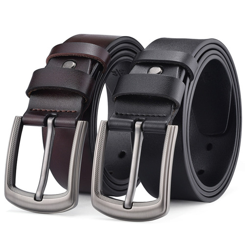 Factory direct sales men's pin buckle belt genuine leather bare cowhide belt men's one piece drop shipping factory wholesale drop shipping