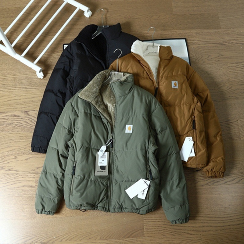 Cross-Border American-Style Carhartt High Street Stand-Collar down Jacket, Double-Sided Autumn and Winter Warm Coat, Unisex Fashion Casual Wear