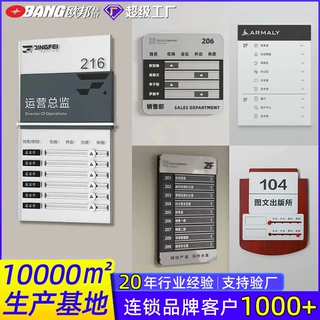 工作人员去向牌订做 员工工位牌 办公室门牌可替换状态切换牌制作