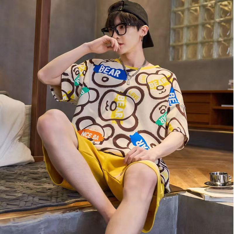 남자 짧은바지  노란바지곰
