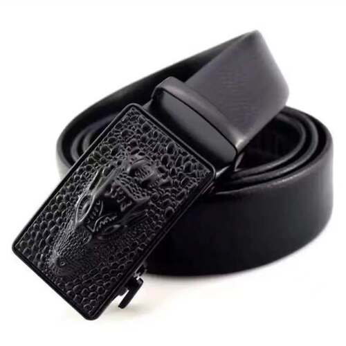 Piper Belt Men's Live Broadcast Internet Celebrity Crocodile Head Automatic Buckle Belt Simple Casual Business Belt Wholesale