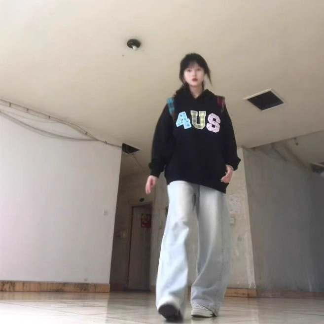 日系百搭宽松休闲字母印花长袖卫衣女高级感潮流潮酷遮屁股上衣服|undefined