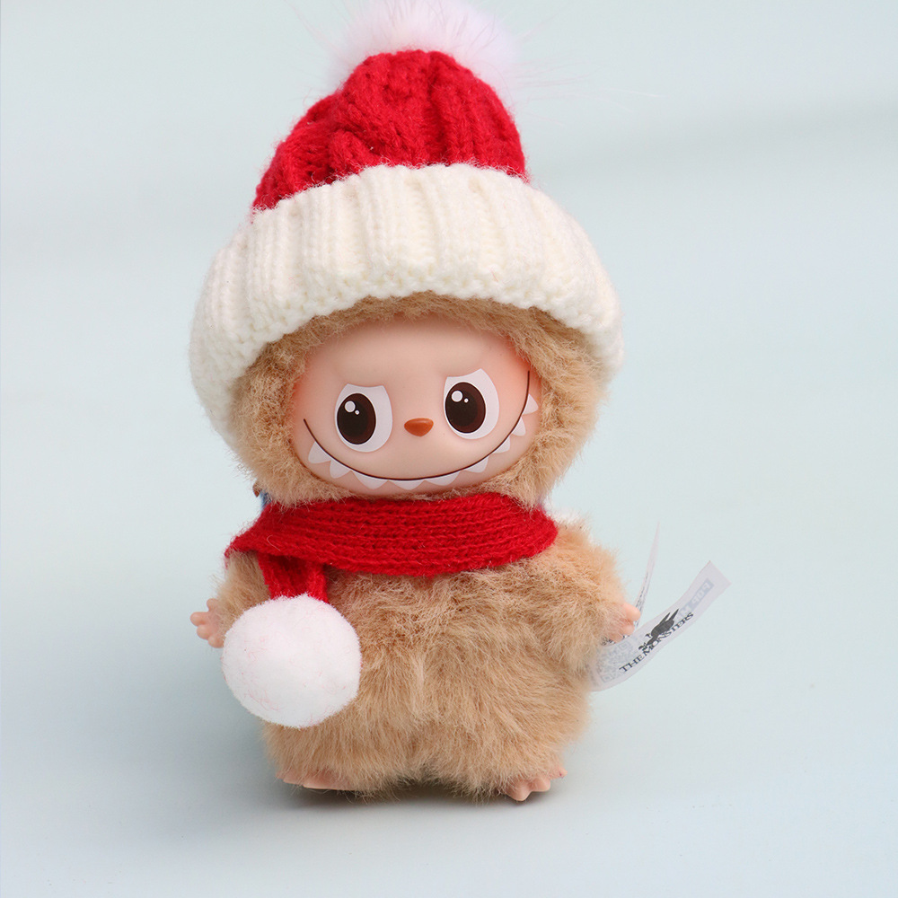 四代拉布布娃衣labubu衣服小鹿雪人披肩斗篷圣诞帽围巾配饰配件