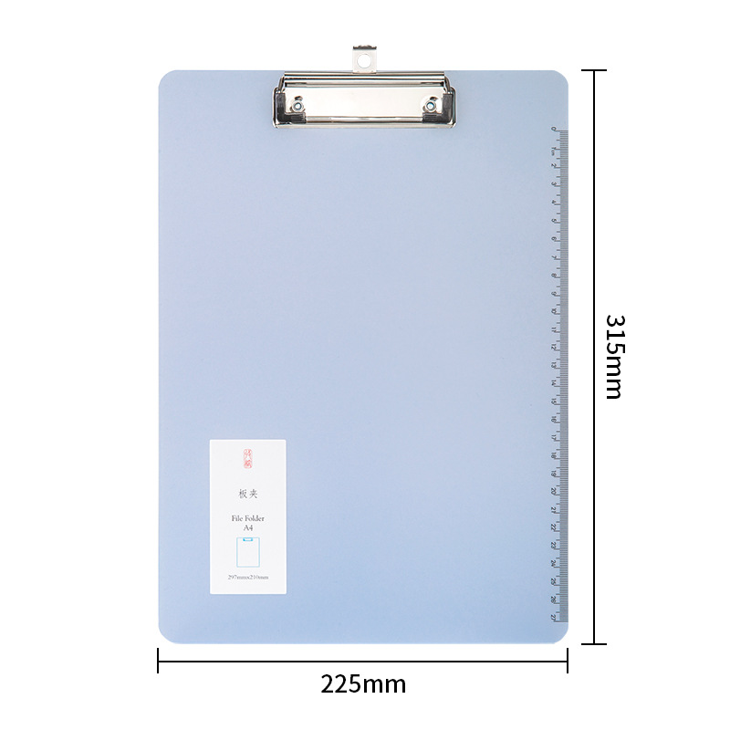 Deli 72605 clip de tablero A4 clip de tablero de plástico transparente con escala clip Carpeta de papel