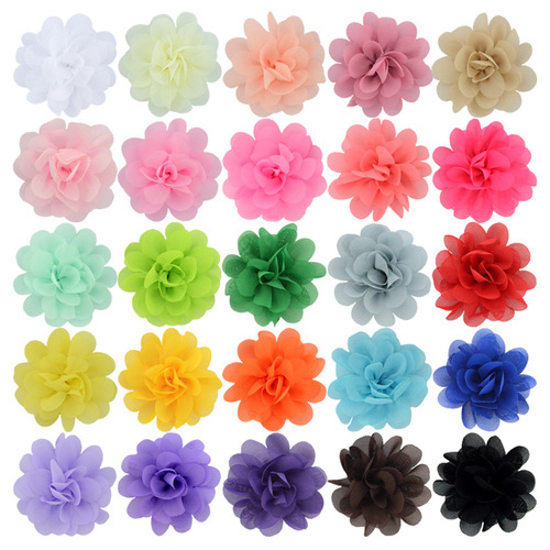 Euramerican Best Selling Handmade 5cm Chiffon Fabric Flowers DIY Headwear Boutonnieres Hats Shoes Bags Clothing Accessories