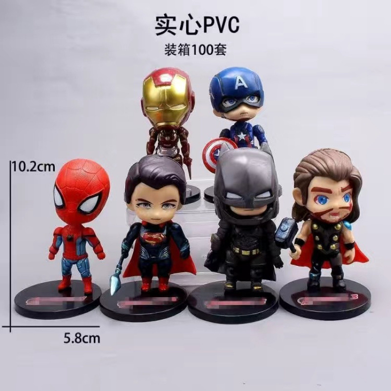 Veneno hecha a mano Avenger Spiderman Iron Man equipo de escritorio modelo de chasis de automóviles decoración muñeca