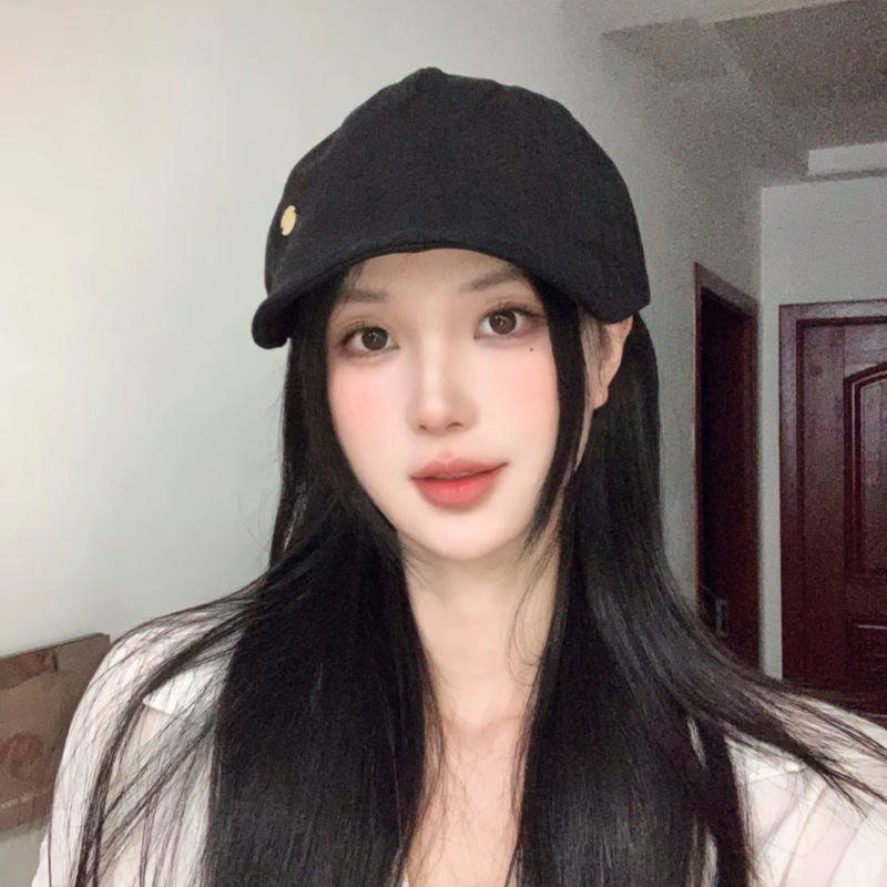 春夏复古纯色棉麻鸭舌前进帽子女显脸小轻薄透气个性贝雷帽报童帽|undefined