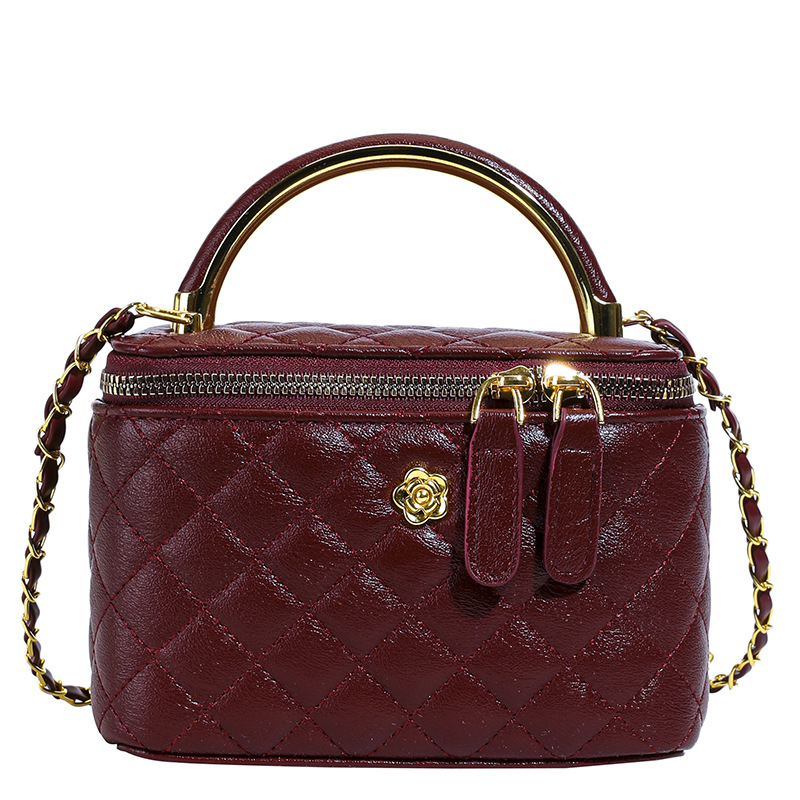 Bolso de mano de lujo ligero estilo francés, bolso cuadrado pequeño para mujer, nuevo modelo transfronterizo 2026, bolso cruzado de cadena acolchado de alta calidad.