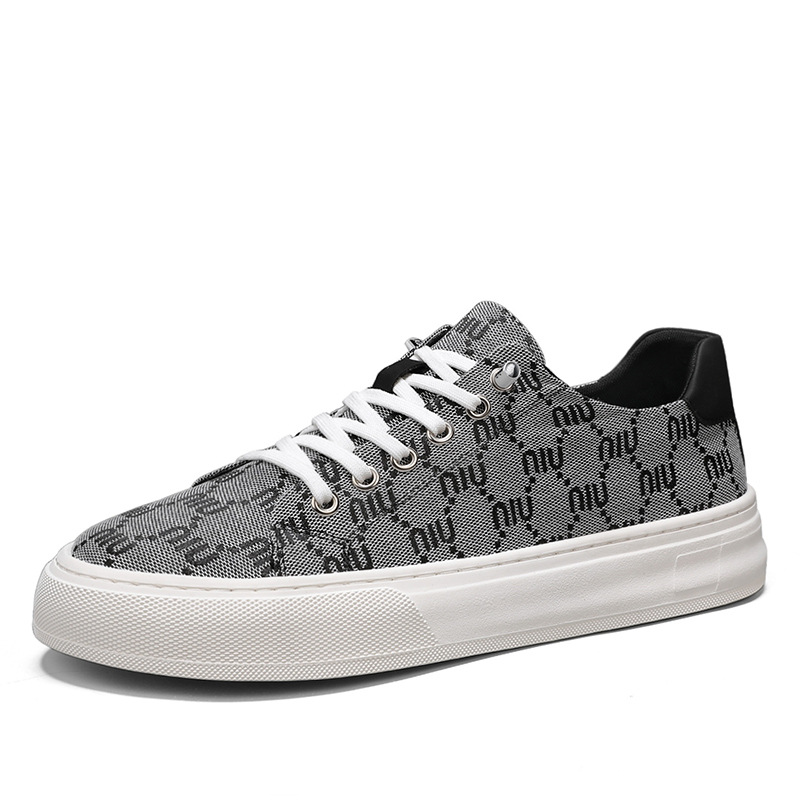 Primavera nuevos zapatos de panel de tela transpirable de cuatro estaciones para hombres, zapatos blancos casuales de todo fósforo para estudiantes de moda, zapatos deportivos de moda para hombres