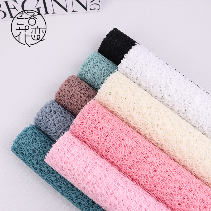 厂家批发鲜花包装网纱 特价大孔大雁网经典玫瑰花束diy材料提花网