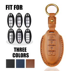 Cross-border hot-selling key case is suitable for Nissan Qixun Tiare Qida Xiyi Xiaoke Loulan genuine leather key bag shell 