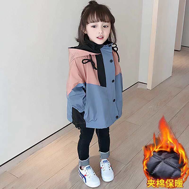 소녀 자켓 어린이 자켓 겨울 두꺼운 새로운 어린이  소녀의 후드 재킷 탑 재킷
