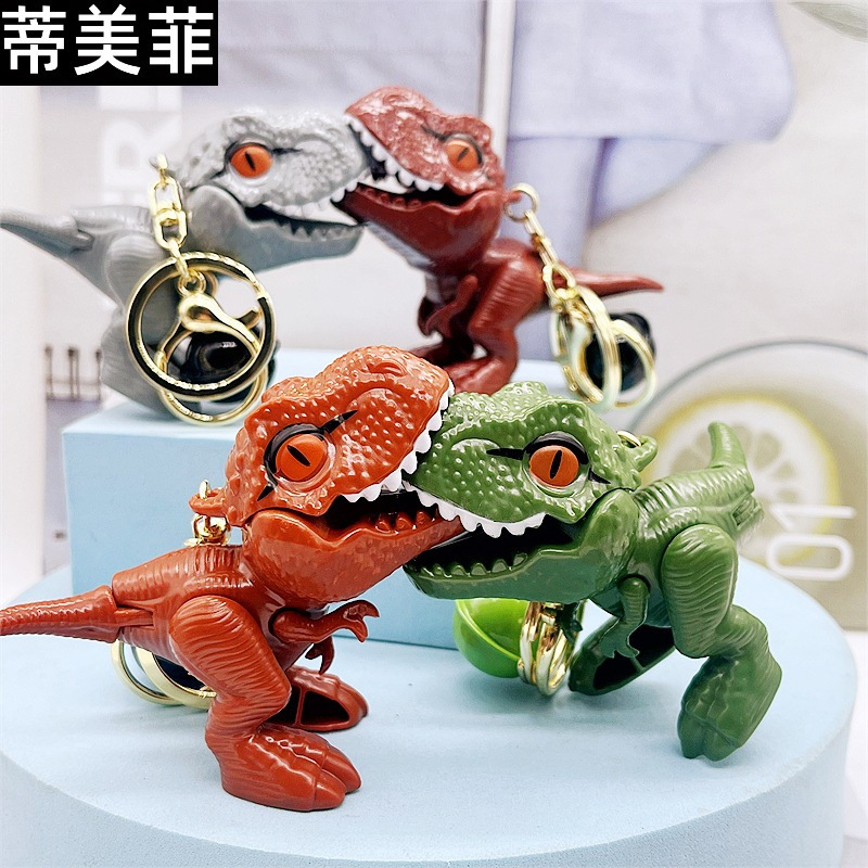 Online celebrity Tyrannosaurus biting toy keychain creative dinosaur small pendant couple schoolbag pendant small gift wholesale