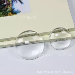 厂家透明白水晶时光宝石玻璃贴片DIY 圆形饰品配件水晶玻璃冰箱贴