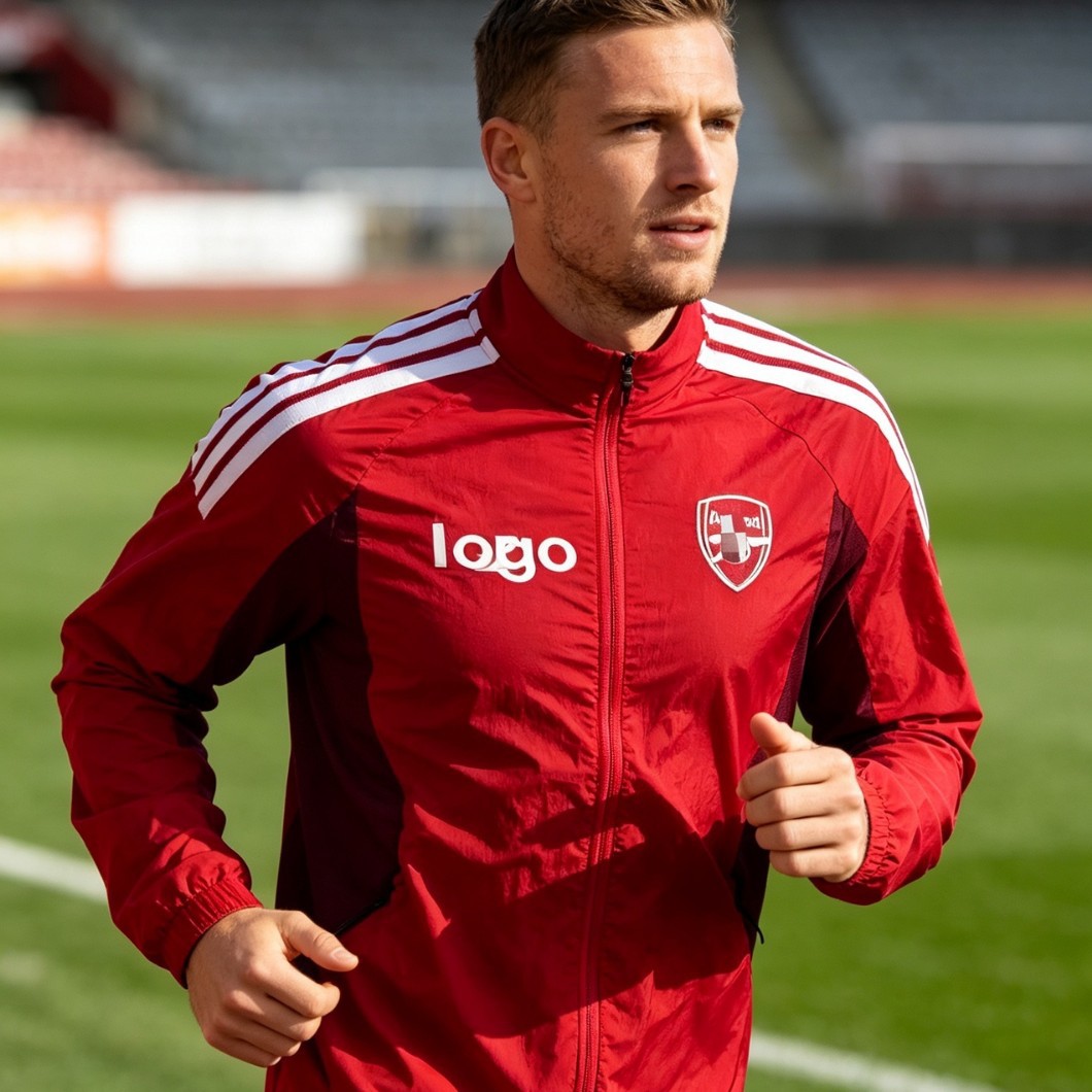 Football pre-match uniform, ASANA windproof jacket, men's stand-up collar, color-blocked sports jacket, team training uniform