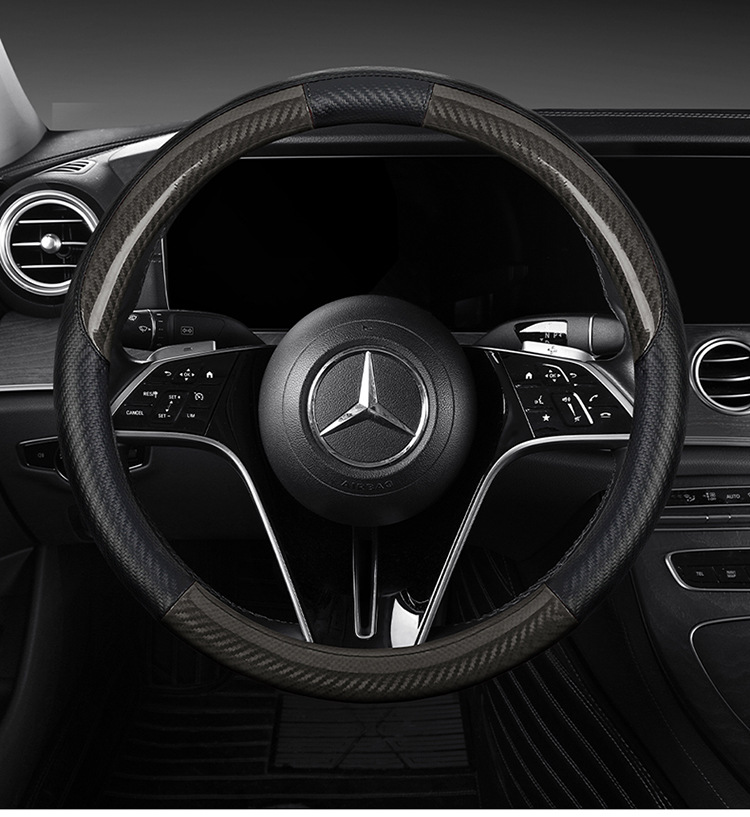 Suitable for Mercedes-Benz New C-Class Alcantar Steering Wheel Cover, Handlebar Cover, Interior Modification, Anti-Slip, Universal for All Seasons