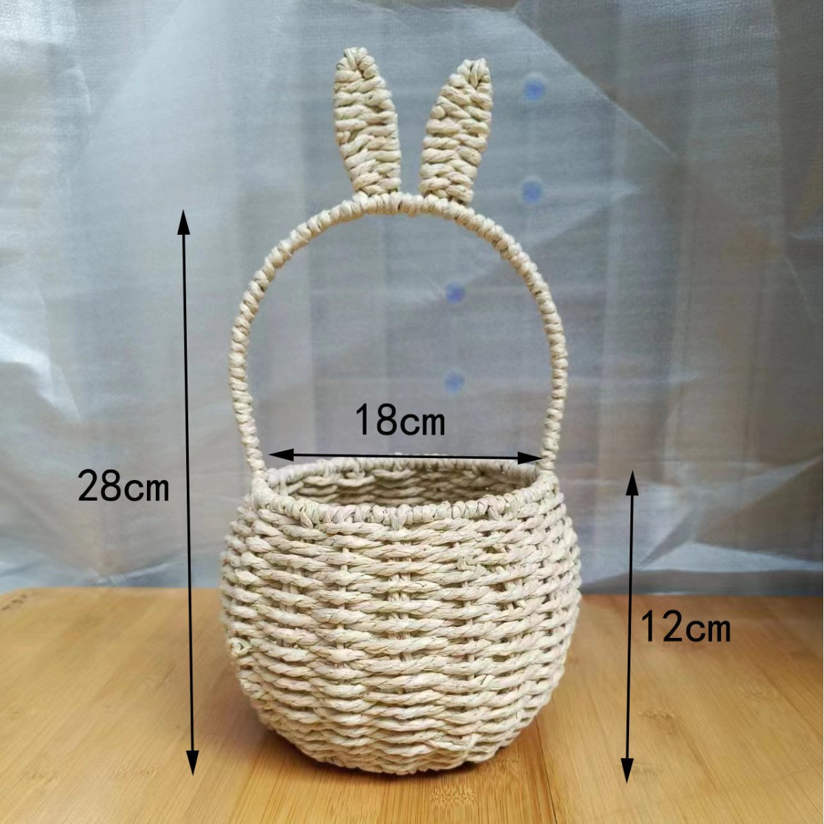 Cesta de Flores Tejida a Mano de Hierba Natural, Decorativa, para Arreglos Florales y Fiestas
