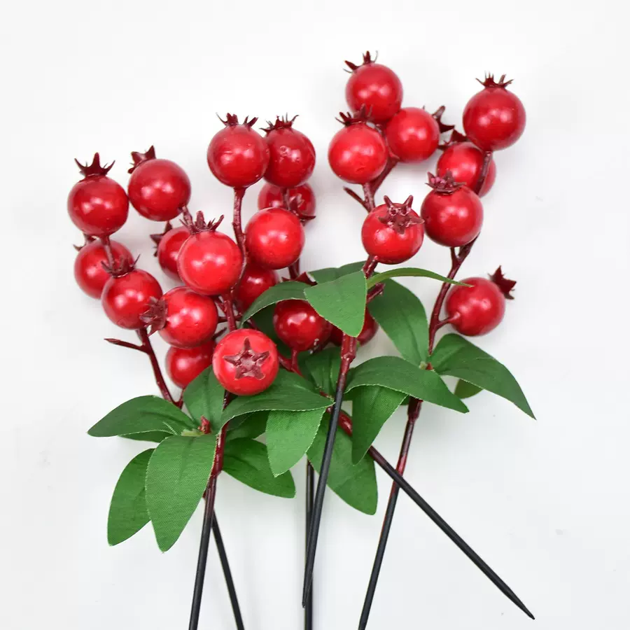 仿真石榴插枝红色石榴渐变石榴家居装饰厂家批发仿真水果石榴插枝
