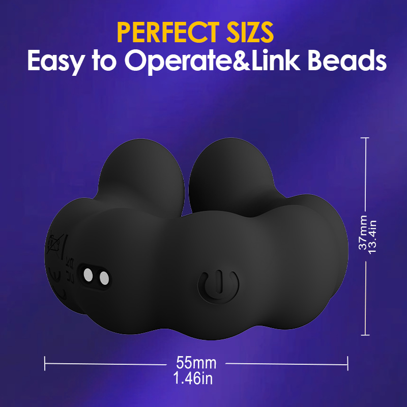 Rechargeable Vibrating Cock Ring, Dual-Use Couples Ring, Liquid Silicone, Black — detail image 1