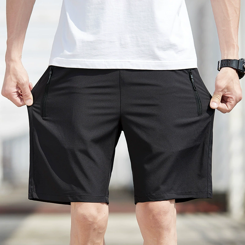 Летние новые спортивные повседневные шорты мужские модные укороченные брюки свободные эластичные шорты мужские тонкие быстрые сушеные пляжные брюки