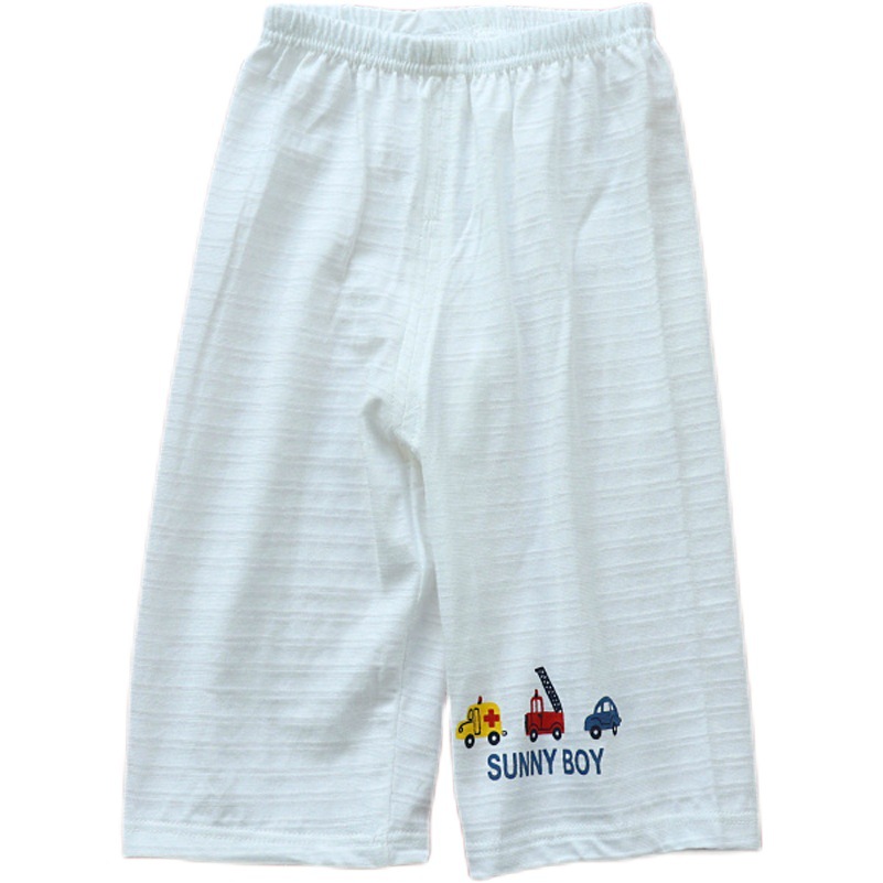 Children's 100 Cotton Home Pants Bamboo Cotton Boys and Girls 7-point Pants Thin Pajama Pants Summer Loose Casual Pants Batch