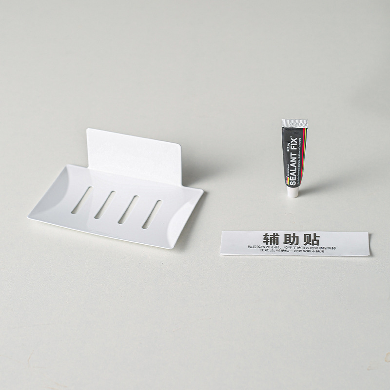 Caja de jabón transfronteriza de Amazon sin perforar plato de jabón de drenaje montado en la pared baño caja de almacenamiento de jabón doméstico