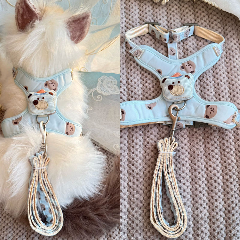 猫咪牵引绳背心挣脱外出遛猫绳子小型专用链子调节宠物背带狗狗|undefined