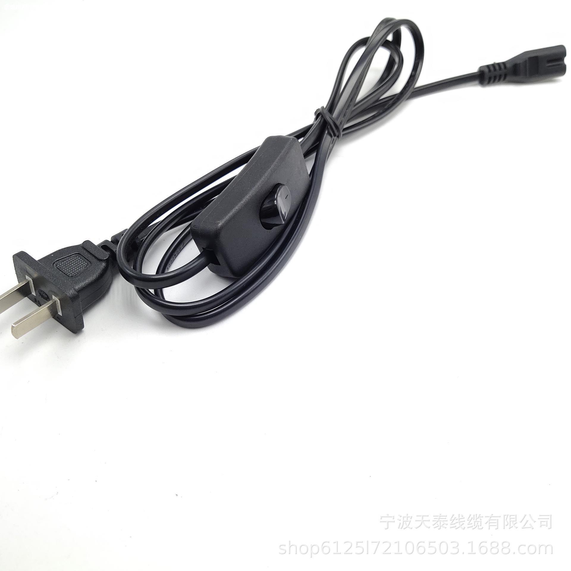 厂家直销两心国标插头带303开关 国标纯铜电源线 双孔插头线