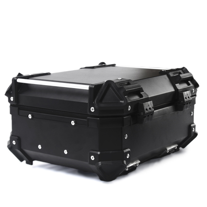 Caja de cola de liberación rápida de aleación de aluminio modificada para motocicleta 28L caja de cola trasera universal impermeable y anticolisión de doble cerradura