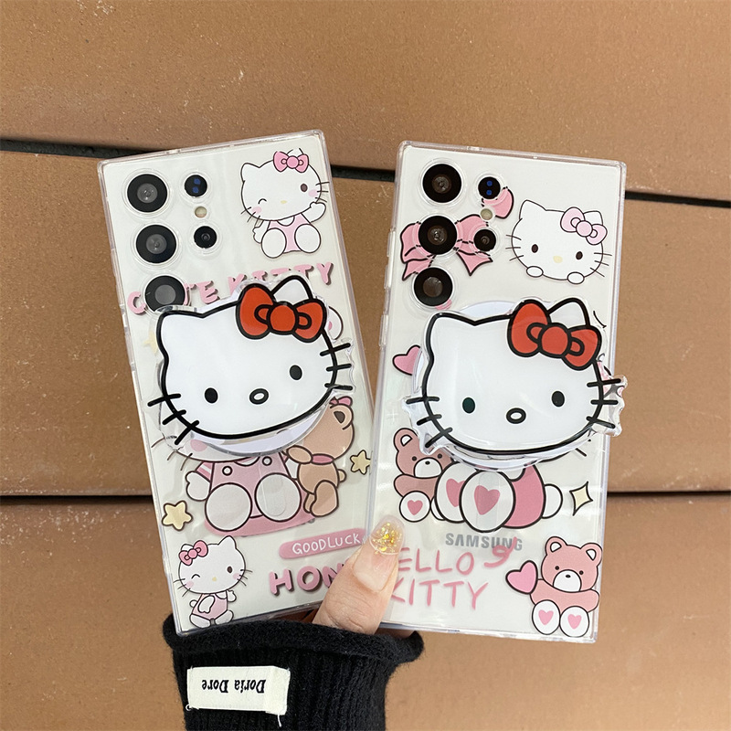 Doll Cat Magnetic Mobile Phone Case for Samsung S23 S24 Silicone s23ultra Soft s22plus for Men and Women