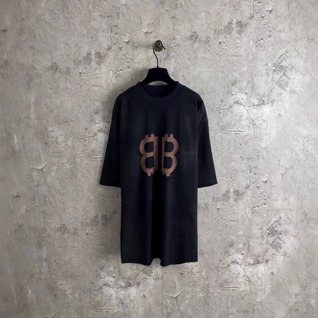 Правильная версия высококачественной новой футболки B бренда 25SS BB с ручной росписью и короткими рукавами для мужчин и женщин.