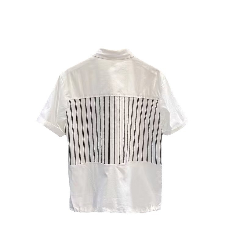 2024 moda verano nuevo estilo costuras a rayas camisa de polo casual para hombres sociedad ligera camiseta de solapa madura marea