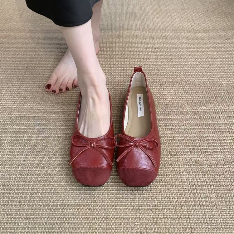 Universal retro summer Mary Jane shoes square toe low-cut flat