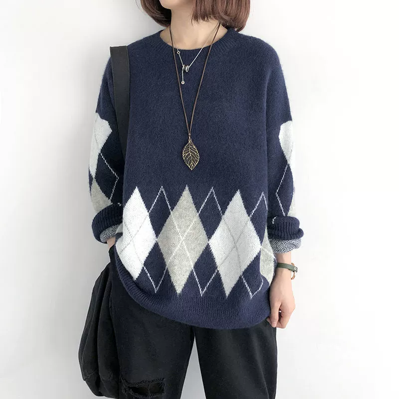 Японский простой осенний и зимний новый толстый теплый нижний свитер