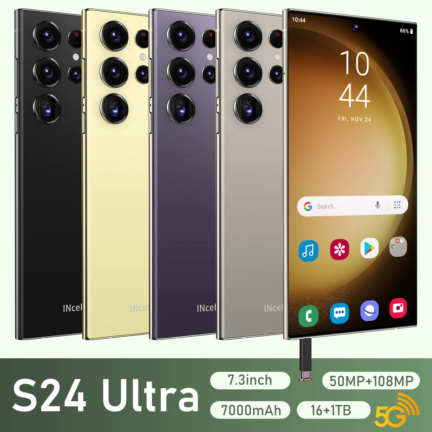 Смартфон S24 Ultra (Android) 16+1Т, 7.3-дюймовый дисплей, 7000 мАч