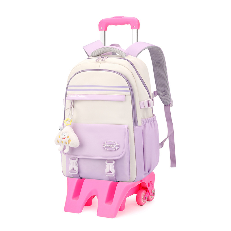 Pescado natural estilo coreano estudiantes de grado 3 - 6 bolsas escolares de varilla de tracción, bolsas escolares de moda ligeras de gran capacidad de estudiantes de secundaria