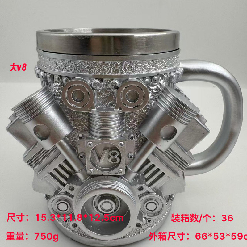 アメリカンエンジンカップ エンジンモデルカップ 樹脂工芸品 3D立体模型 コーヒーカップ ビールカップ|undefined