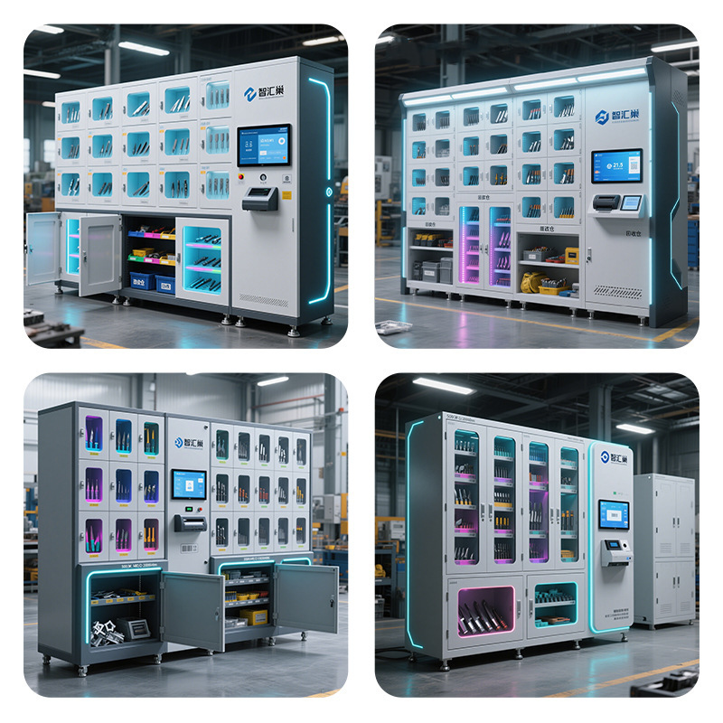インテリジェント工具保管キャビネット、工具材料の取り出しと返却用のグリッドキャビネット、スワイプカードと顔認証、工場作業場の材料管理キャビネット|undefined